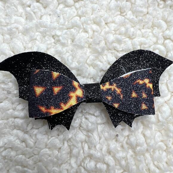 Halloween Bows Orange Black Set of Two Hats and Ghosts - Picture 5 of 5
